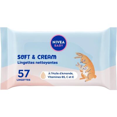 Nivea - Baby Soft & Cream Lingettes Nettoyantes - 57 Pièces - Wipes - Publicité Nivea - Baby Soft & Cream Lingettes Nettoyantes - 57 Pièces - Wipes - Publicité
