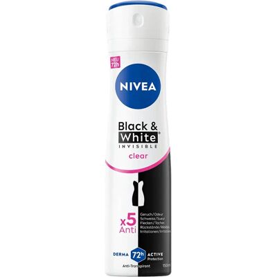 NIVEA Black & White Invisible Clear - 150 ml - Deodorant-Spray NIVEA Black & White Invisible Clear - 150 ml - Deodorant-Spray
