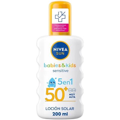 Nivea Sun Babies & Kids 5 en 1 SPF50+ Loción - Protector solar Nivea Sun Babies & Kids 5 en 1 SPF50+ Loción - Protector solar