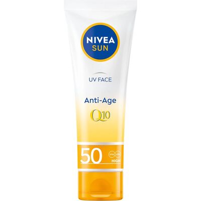 Nivea Q10 Transparent Solkrem for Ansikt SPF 50 - Anti-Age Nivea Q10 Transparent Solkrem for Ansikt SPF 50 - Anti-Age