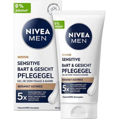 NIVEA MEN - Sensitive - Bart & Gesicht - 50 ml - Gel NIVEA MEN - Sensitive - Bart & Gesicht - 50 ml - Gel