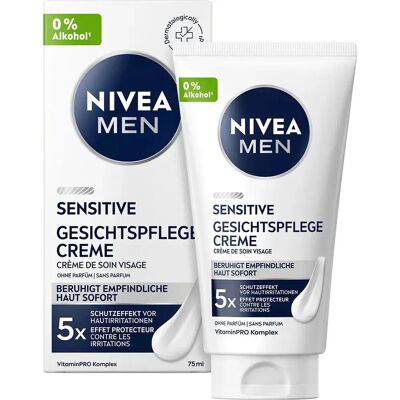 NIVEA MEN Sensitive Gesichtscreme - Sensitiv, Alkoholfrei, Schnelle Aufnahme NIVEA MEN Sensitive Gesichtscreme - Sensitiv, Alkoholfrei, Schnelle Aufnahme