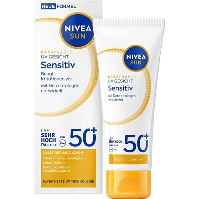 NIVEA - UV Face Sensitive SPF50+ - Sensitiv - Sunscreen NIVEA - UV Face Sensitive SPF50+ - Sensitiv - Sunscreen