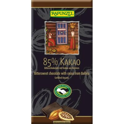 Chocolate amargo vegano 85% cacau - Rapunzel Chocolate amargo vegano 85% cacau - Rapunzel