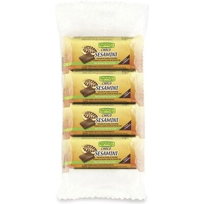 Barra de gergelim com chocolate - Rapunzel 4 x 27g Barra de gergelim com chocolate - Rapunzel 4 x 27g