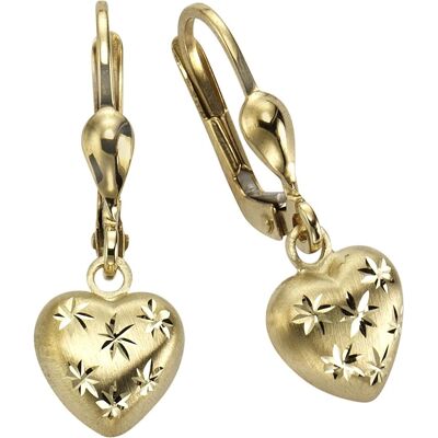 VIVANCE 333 Gold Herz-Stern Ohrringe - Damen Ohrringe VIVANCE 333 Gold Herz-Stern Ohrringe - Damen Ohrringe