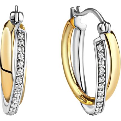 CELESTA 925 Silber Zweifarbig Zirkonia Ohrringe - Damen CELESTA 925 Silber Zweifarbig Zirkonia Ohrringe - Damen