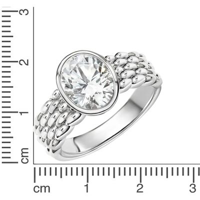 ZEEME Sterling Silber rhodiniert Zirkonia Ring - 58 (18,5) - Damen ZEEME Sterling Silber rhodiniert Zirkonia Ring - 58 (18,5) - Damen