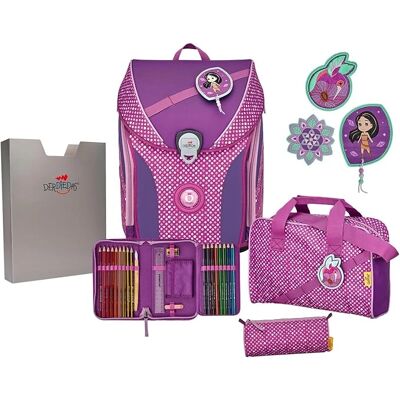 DerDieDas Max Lila Punkte Schulranzen Set - Schulranzen Set DerDieDas Max Lila Punkte Schulranzen Set - Schulranzen Set
