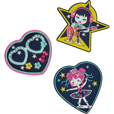 DerDieDas Wiederverwendbare Schultaschen Buttons Set - Neon Star 3 Stück DerDieDas Wiederverwendbare Schultaschen Buttons Set - Neon Star 3 Stück