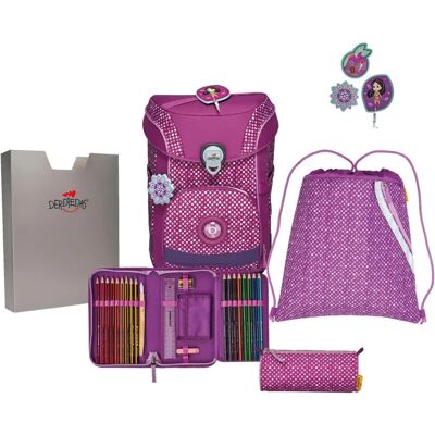 DerDieDas ErgoFlex Easy Schulrucksack-Set 5-teilig mit Sportbeutel Purple Dots DerDieDas ErgoFlex Easy Schulrucksack-Set 5-teilig mit Sportbeutel Purple Dots