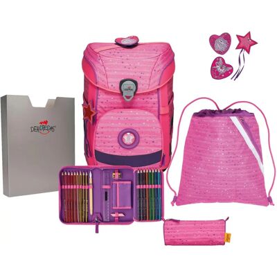 Ensemble sac à dos scolaire DerDieDas ErgoFlex Easy - Rose & Accessoires Ensemble sac à dos scolaire DerDieDas ErgoFlex Easy - Rose & Accessoires