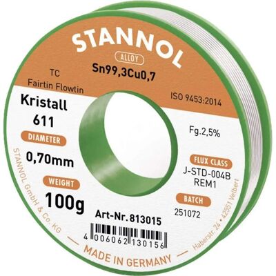 Stannol Kristall 611 Fairtin blyfritt loddsnöre - Blyfritt loddsnöre Stannol Kristall 611 Fairtin blyfritt loddsnöre - Blyfritt loddsnöre