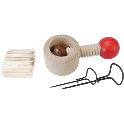 Support à Châtaignes PETER BAUSCH + Mèche - Outil de bricolage pour enfants - Publicité Support à Châtaignes PETER BAUSCH + Mèche - Outil de bricolage pour enfants - Publicité