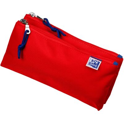 Trousse Oxford à Deux Compartiments, Polyester, Rouge - Publicité Trousse Oxford à Deux Compartiments, Polyester, Rouge - Publicité