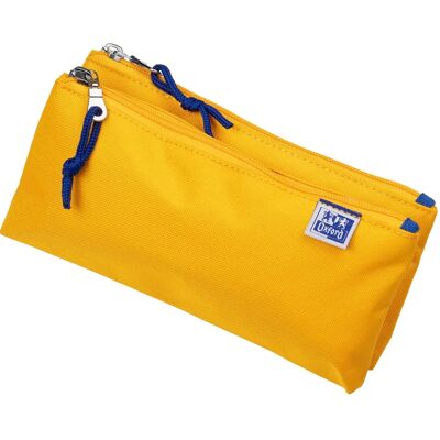 Trousse à deux compartiments Oxford - Polyester durable - Jaune - Lot de 2 - Publicité Trousse à deux compartiments Oxford - Polyester durable - Jaune - Lot de 2 - Publicité