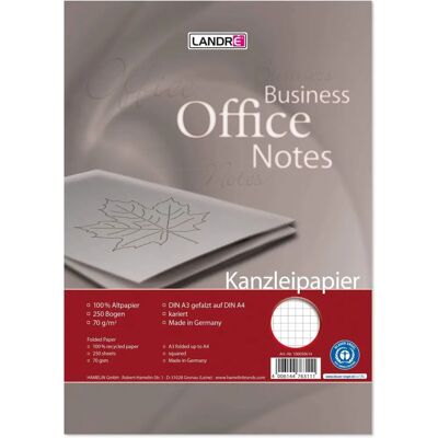 Landré Recyceltes A3/A4 Papier 70g/m² - 250 Bögen Landré Recyceltes A3/A4 Papier 70g/m² - 250 Bögen