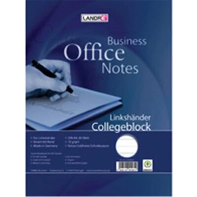 Landre A4+ Notepad - Left-Handed Spiral 80 Sheets Landre A4+ Notepad - Left-Handed Spiral 80 Sheets