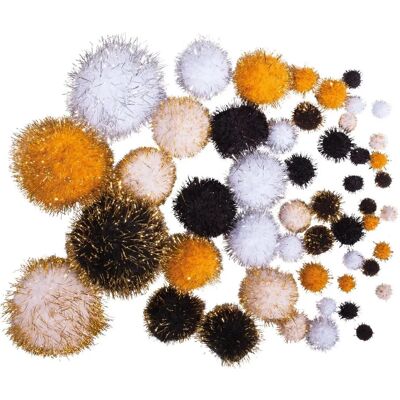 Pompons métalliques noir et or Rayher - 50 pièces - Fournitures d'artisanat Pompons métalliques noir et or Rayher - 50 pièces - Fournitures d'artisanat