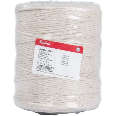 Rayher Fil de jute blanc - 3 plis, 3,5 mm, 280 m - Création & Décoration Rayher Fil de jute blanc - 3 plis, 3,5 mm, 280 m - Création & Décoration