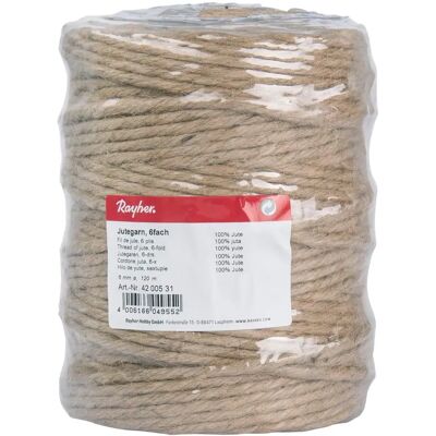 Rayher Natuurlijke Jute Touw - 120m, 4-6mm, Decoratief & Handwerk Rayher Natuurlijke Jute Touw - 120m, 4-6mm, Decoratief & Handwerk