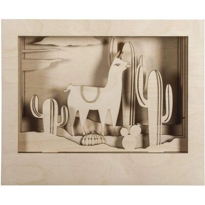 Rayher Beige Lama 3D Wooden Frame - Decor - 24x20x6.9 cm Rayher Beige Lama 3D Wooden Frame - Decor - 24x20x6.9 cm