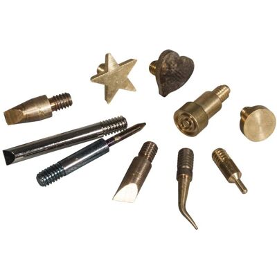Rayher Wooden burning tips - 10 shapes for pyrography Rayher Wooden burning tips - 10 shapes for pyrography