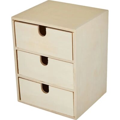 Rayher Petite Commode en Bois - 3 Tiroirs - 21.5x14.5x16 cm - Commode en Bois Rayher Petite Commode en Bois - 3 Tiroirs - 21.5x14.5x16 cm - Commode en Bois