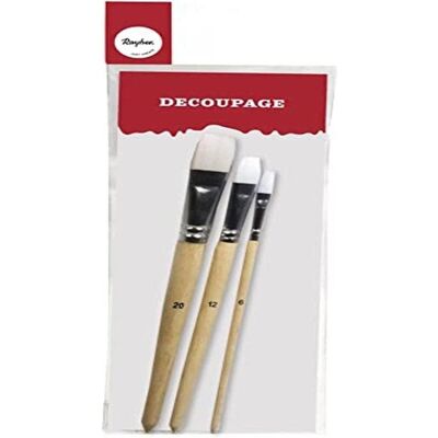 Rayher 37316000 Set med 3 decoupage penslar - Storlekar 6, 12, 20 Rayher 37316000 Set med 3 decoupage penslar - Storlekar 6, 12, 20