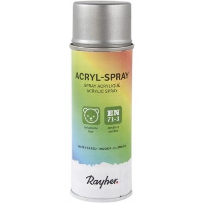Rayher - 34145610 - Argent - 200 ml - spray paint - Publicité Rayher - 34145610 - Argent - 200 ml - spray paint - Publicité
