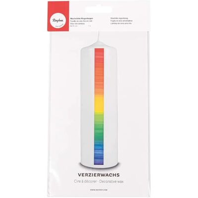Rayher Regenbogen Wachsplatte - Mehrfarbig - 20x10 cm - Kerzen Dekor Rayher Regenbogen Wachsplatte - Mehrfarbig - 20x10 cm - Kerzen Dekor