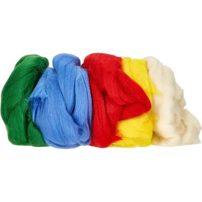 Rayher Wollset - 5 Farben, 125g - Wolle zum Filzen Rayher Wollset - 5 Farben, 125g - Wolle zum Filzen