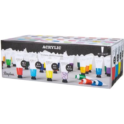 Rayher Kit de Peintures Acryliques - Ensemble de Peintures pour Art Rayher Kit de Peintures Acryliques - Ensemble de Peintures pour Art