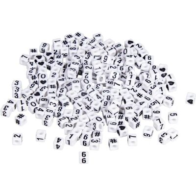 Rayher Nummerperlen Weiße Quadrate - 5 x 5 mm - Perlen für Armbänder Rayher Nummerperlen Weiße Quadrate - 5 x 5 mm - Perlen für Armbänder