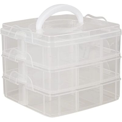 Rayher Organisateur de rangement - Poignée, 3 x 6 compartiments Rayher Organisateur de rangement - Poignée, 3 x 6 compartiments