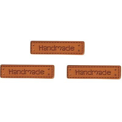 Rayher - PU Label 4x1 cm - Marrone - 3 Pezzi - Etichette Rayher - PU Label 4x1 cm - Marrone - 3 Pezzi - Etichette