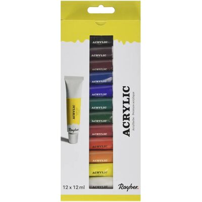 Ensemble de Couleurs Acryliques Rayher 12 Couleurs - Set de Peintures Acryliques Ensemble de Couleurs Acryliques Rayher 12 Couleurs - Set de Peintures Acryliques