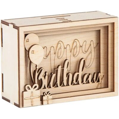Rayher houten urne DIY-Set - Verjaardag - 3D Beige Rayher houten urne DIY-Set - Verjaardag - 3D Beige