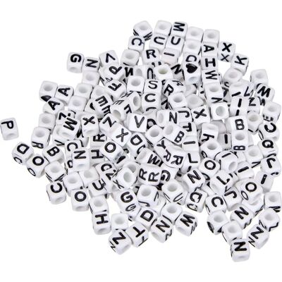 Rayher White Square Alphabet Beads - 5x5mm Rayher White Square Alphabet Beads - 5x5mm