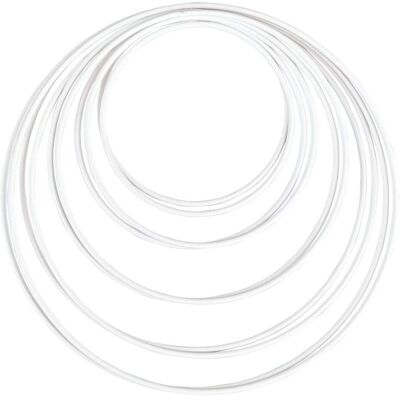 Rayher Weiße Metallringe - 10er-Set - 10-20cm - Bastelzubehör Rayher Weiße Metallringe - 10er-Set - 10-20cm - Bastelzubehör