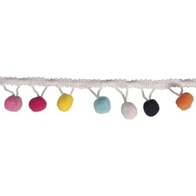 Rayher Fita com pompons coloridos - 2 m - Decoração de tecidos Rayher Fita com pompons coloridos - 2 m - Decoração de tecidos