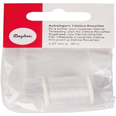 Fil de perlage Rayher - Nylon fin 50m pour Miyuki Delicas Fil de perlage Rayher - Nylon fin 50m pour Miyuki Delicas