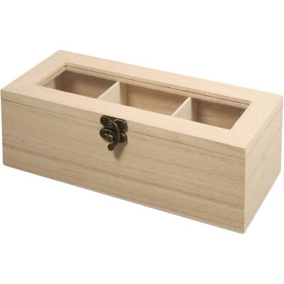 Rayher Natural Wooden Tea and Herb Box - 3 Compartments - Tea Storage Rayher Natural Wooden Tea and Herb Box - 3 Compartments - Tea Storage