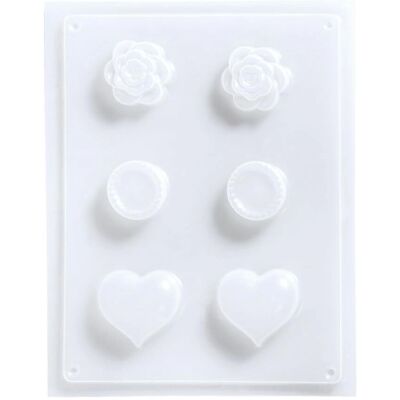 Boutons Décoratifs Transparents Rayher - Motifs Cœur, Cercle, Fleur Boutons Décoratifs Transparents Rayher - Motifs Cœur, Cercle, Fleur