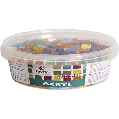 Rayher Hobby Acrylic Mosaic Stones - Multicolored Glitter - 1x1cm - 1200 pcs - 300g Rayher Hobby Acrylic Mosaic Stones - Multicolored Glitter - 1x1cm - 1200 pcs - 300g