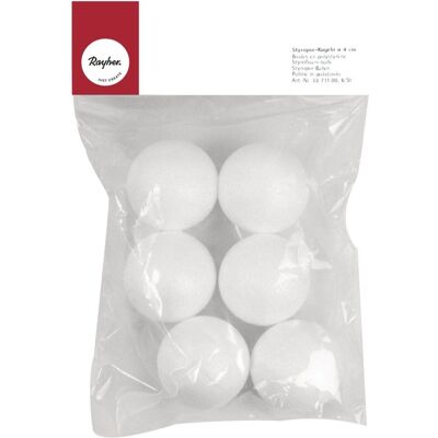 Rayher - 3371100 - 4 cm - 6 pièces - Boules en polystyrène Rayher - 3371100 - 4 cm - 6 pièces - Boules en polystyrène