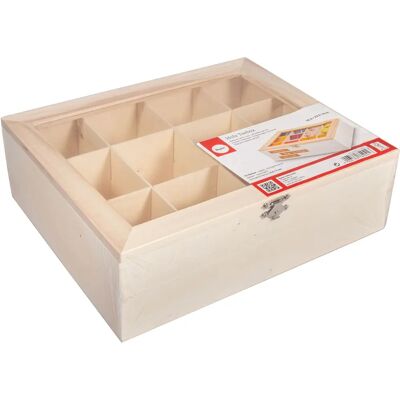 Rayher Holz-Teekiste - Natur - 12 Fächer - 28,5x23,5x9cm - Te-Aufbewahrung Rayher Holz-Teekiste - Natur - 12 Fächer - 28,5x23,5x9cm - Te-Aufbewahrung
