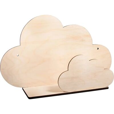 Étagère en bois en forme de nuage Rayher - 35x21x10cm - Beige - Publicité Étagère en bois en forme de nuage Rayher - 35x21x10cm - Beige - Publicité