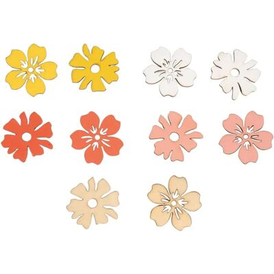 Miniature de fleurs tahitiennes en bois Rayher - 3,5 cm multicolore - Publicité Miniature de fleurs tahitiennes en bois Rayher - 3,5 cm multicolore - Publicité