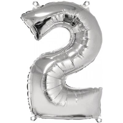Rayher Argent Numéro 2 Ballon en Feuille - Décoration Anniversaire Rayher Argent Numéro 2 Ballon en Feuille - Décoration Anniversaire